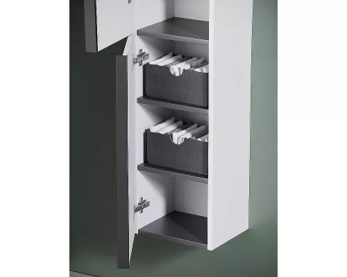 Шкаф пенал Sancos Delta 35 PDL35W подвесной Дуб светлый Белый
