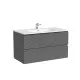 Тумба с раковиной Sancos Folk 90 FL90GS+Ceramicanova Element 90 CN7002 подвесная Grey soft