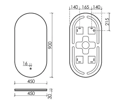 Зеркало Sancos Oval 45 OV45C с подсветкой с сенсорным выключателем и диммером