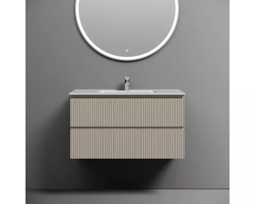 Тумба с раковиной Sancos Snob T 90 SNT90CE+Ceramicanova Element 90 CN7002 подвесная Beige Soft