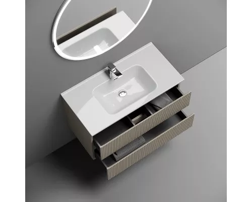 Тумба с раковиной Sancos Snob T 90 SNT90CE+Ceramicanova Element 90 CN7002 подвесная Beige Soft
