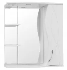 Зеркало со шкафом Style Line Амелия 75 с подсветкой Белый глянец