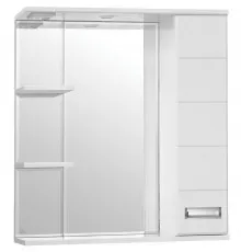 Зеркало со шкафом Style Line Ирис 75 С с подсветкой Белый глянец