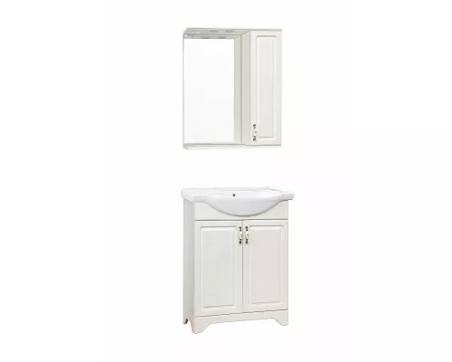 Купить Зеркало со шкафом Style Line Олеандр 2 Люкс 65 ЛС-00000202 с подсветкой Рельеф пастель в магазине сантехники Santeh-Crystal.ru