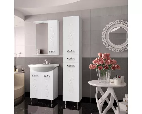 Заказать Зеркало со шкафом Style Line Венеция 65 С с подсветкой Белый глянец в магазине сантехники Santeh-Crystal.ru