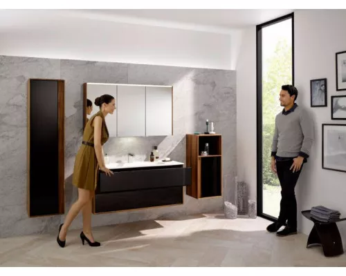 Купить Шкаф пенал Vitra Metropole 40 L 58204 подвесной Сливовое дерево Черный в магазине сантехники Santeh-Crystal.ru