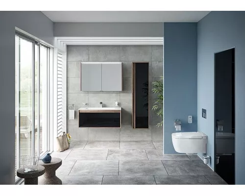 Купить Шкаф пенал Vitra Metropole 40 L 58204 подвесной Сливовое дерево Черный в магазине сантехники Santeh-Crystal.ru