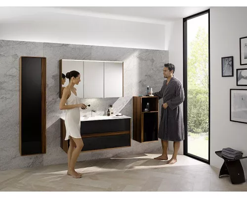 Купить Шкаф пенал Vitra Metropole 40 L 58204 подвесной Сливовое дерево Черный в магазине сантехники Santeh-Crystal.ru