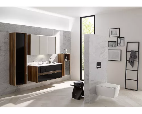 Купить Шкаф пенал Vitra Metropole 40 L 58204 подвесной Сливовое дерево Черный в магазине сантехники Santeh-Crystal.ru