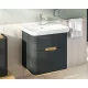 Приобрести Тумба с раковиной Vitra Sento 65 60834 подвесная Антрацит матовый в магазине сантехники Santeh-Crystal.ru