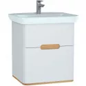 Тумба с раковиной Vitra Sento 65 60822 подвесная Белая матовая