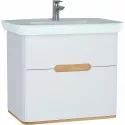 Тумба с раковиной Vitra Sento 80 60824 подвесная Белая матовая