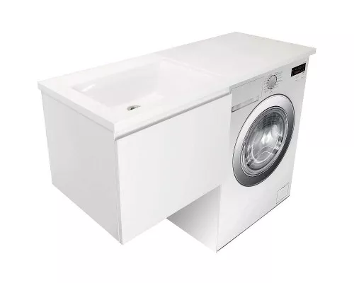 Приобрести Тумба с раковиной Эстет Dallas Luxe 110 L ФР-00002025 подвесная Белая в магазине сантехники Santeh-Crystal.ru