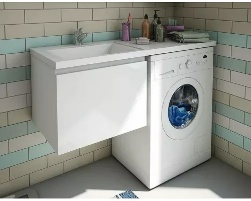 Приобрести Тумба с раковиной Эстет Dallas Luxe 110 L ФР-00002025 подвесная Белая в магазине сантехники Santeh-Crystal.ru