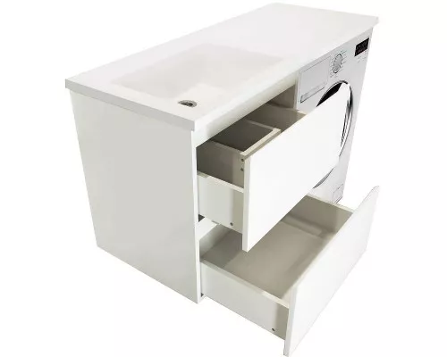 Приобрести Тумба с раковиной Эстет Dallas Luxe 150 L ФР-00009685 подвесная Белая в магазине сантехники Santeh-Crystal.ru