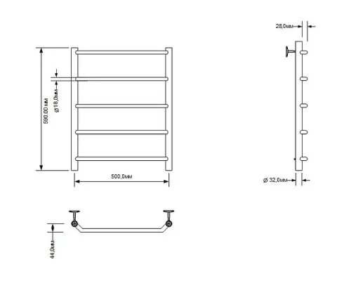 Приобрести Водяной полотенцесушитель Aquanet Fiona 60x50 266736 Хром в магазине сантехники Santeh-Crystal.ru