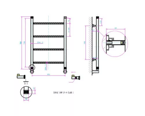 Купить Электрический полотенцесушитель Boheme Provanse 708 Бронза в магазине сантехники Santeh-Crystal.ru