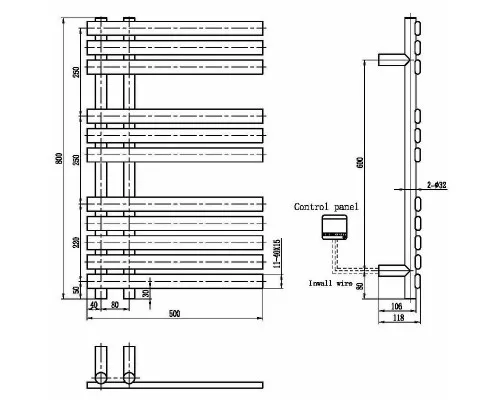 Купить Электрический полотенцесушитель Boheme Venturo 723-GM Оружейная сталь в магазине сантехники Santeh-Crystal.ru