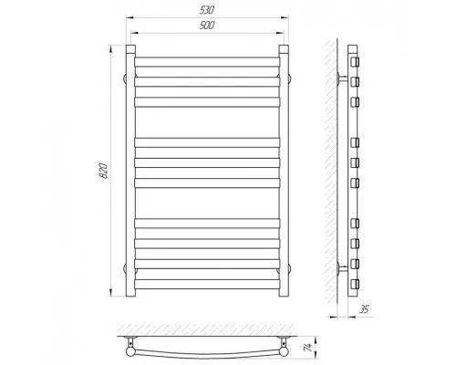 Приобрести Водяной полотенцесушитель Laris Кватро Классик П10 80x50 73207304 Хром в магазине сантехники Santeh-Crystal.ru