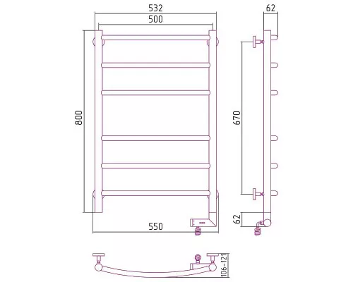 Приобрести Электрический полотенцесушитель Сунержа Галант 2.0 800x500 R 12-5201-8050 Белый матовый в магазине сантехники Santeh-Crystal.ru