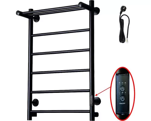 Приобрести Электрический полотенцесушитель Тругор Аспект ПЭК 1П СП 80x50 с полкой Черный в магазине сантехники Santeh-Crystal.ru