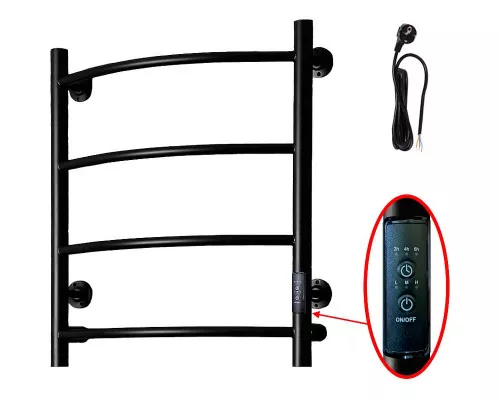 Заказать Электрический полотенцесушитель Тругор ПЭК 5 СП 60x50 Черный в магазине сантехники Santeh-Crystal.ru