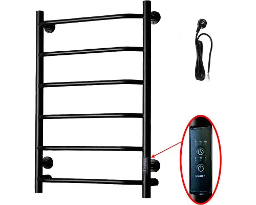 Заказать Электрический полотенцесушитель Тругор ПЭК 6 СП 80x50 Черный в магазине сантехники Santeh-Crystal.ru