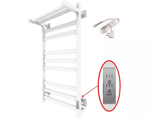 Приобрести Электрический полотенцесушитель Тругор ПЭК 21квП СП 80x50 с полкой Белый в магазине сантехники Santeh-Crystal.ru