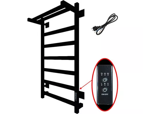 Заказать Электрический полотенцесушитель Тругор ПЭК 20квП СП 80x50 с полкой Черный в магазине сантехники Santeh-Crystal.ru