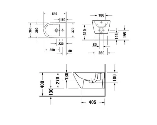 Заказать Биде Duravit D-Neo 2294150000 подвесное Белый в магазине сантехники Santeh-Crystal.ru