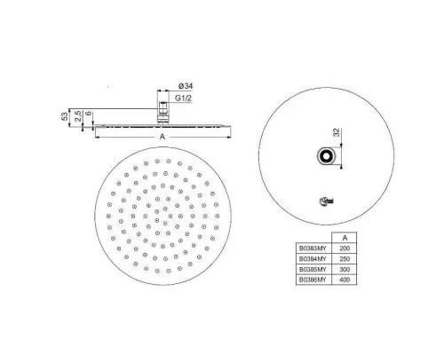 Приобрести Верхний душ Ideal Standard Ideal Rain Luxe B0383MY Хром в магазине сантехники Santeh-Crystal.ru