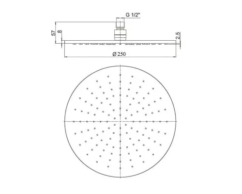 Купить Верхний душ Paini 50PZ759TT25 Черный матовый в магазине сантехники Santeh-Crystal.ru