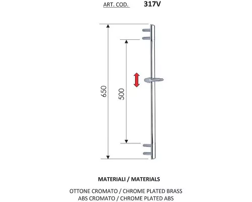 Купить Душевая штанга Remer 317V Хром в магазине сантехники Santeh-Crystal.ru