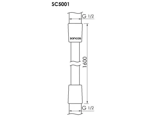Душевой шланг Sancos SC5001CH Хром