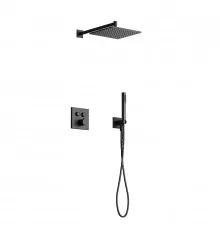 Душевая система Sancos Linn SC9022MB с термостатом Черная матовая