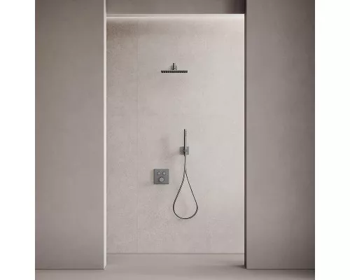 Душевая система Sancos Linn SC9022GG с термостатом Вороненая сталь