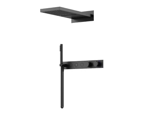 Душевая система Sancos Linn SC9023MB с термостатом Черная матовая