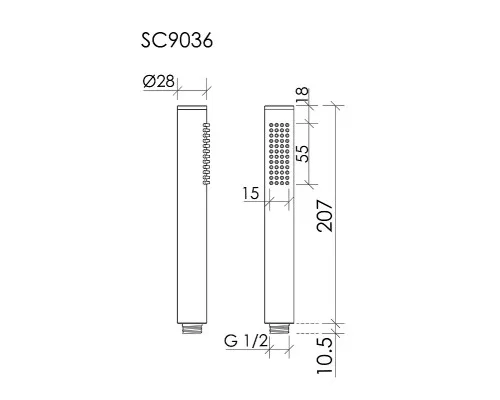 Ручной душ Sancos Stick SC9036GG цвет Вороненая сталь