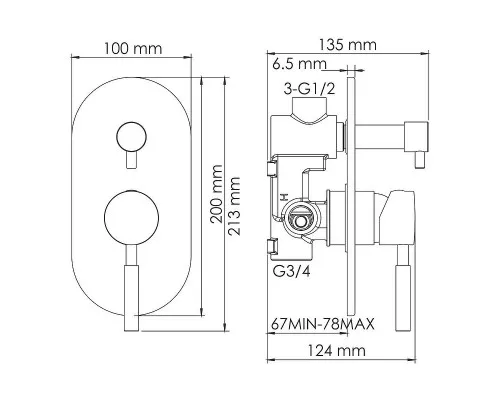 Купить Душевая система WasserKRAFT Main A14129 Хром в магазине сантехники Santeh-Crystal.ru