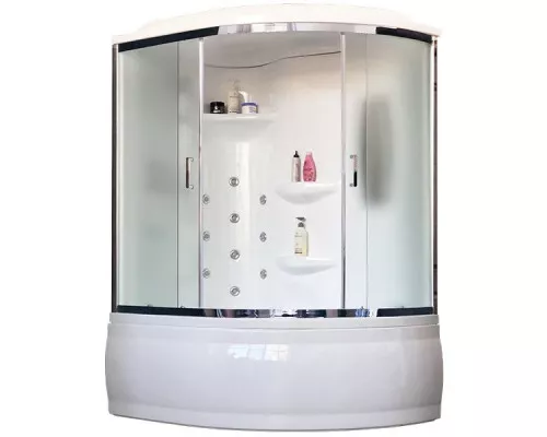 Заказать Душевой бокс Royal Bath ALP 170х100 RB170ALP-C-CH-L с гидромассажем стекло матовое задняя стенка Белая в магазине сантехники Santeh-Crystal.ru