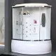 Приобрести Душевой бокс Royal Bath ALP 170x100 RB170ALP-T-CH-L с гидромассажем стекло прозрачное задняя стенка Белая в магазине сантехники Santeh-Crystal.ru