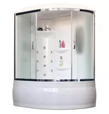 Душевой бокс Royal Bath ALP 150х100 RB150ALP-C-CH-L с гидромассажем стекло матовое задняя стенка Белая