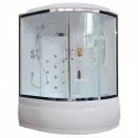 Душевой бокс Royal Bath ALP 150x100 RB150ALP-T-CH-L с гидромассажем стекло прозрачное задние стенки Белые
