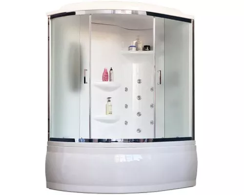 Приобрести Душевой бокс Royal Bath ALP 170х100 RB170ALP-C-CH-R с гидромассажем стекло матовое задняя стенка Белая в магазине сантехники Santeh-Crystal.ru