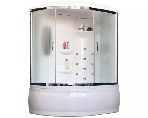 Заказать Душевой бокс Royal Bath ALP 150х100 RB150ALP-C-CH-R с гидромассажем стекло матовое задняя стенка Белая в магазине сантехники Santeh-Crystal.ru