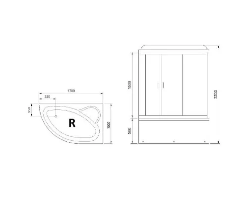 Заказать Душевой бокс Royal Bath ALP 170x100 RB170ALP-C-R с гидромассажем в магазине сантехники Santeh-Crystal.ru