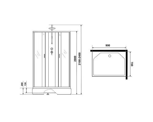 Приобрести Душевая кабина Niagara Classic 90x70 NG-33974-14QBKTG с гидромассажем в магазине сантехники Santeh-Crystal.ru