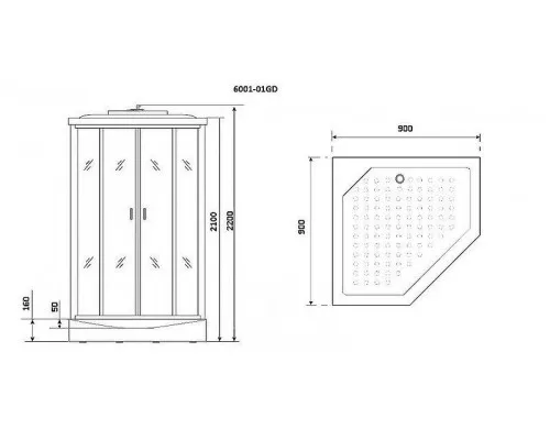 Приобрести Душевая кабина Niagara Premium 90x90 NG-6001-01GD с гидромассажем в магазине сантехники Santeh-Crystal.ru