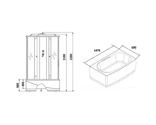 Купить Душевая кабина Niagara Ultra 150x70 NG-5150-01 с гидромассажем в магазине сантехники Santeh-Crystal.ru