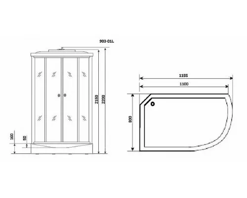 Купить Душевая кабина Niagara Ultra NG-903-01L 120x80 с гидромассажем в магазине сантехники Santeh-Crystal.ru